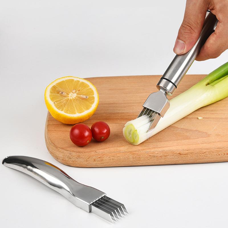 Máy cắt hành lá bằng thép không gỉ, máy cắt rau, hành tây, tỏi, dụng cụ nấu ăn cho nhà bếp, nhà hàng, khách sạn, nhà bếp, cắt nhỏ lụa 3