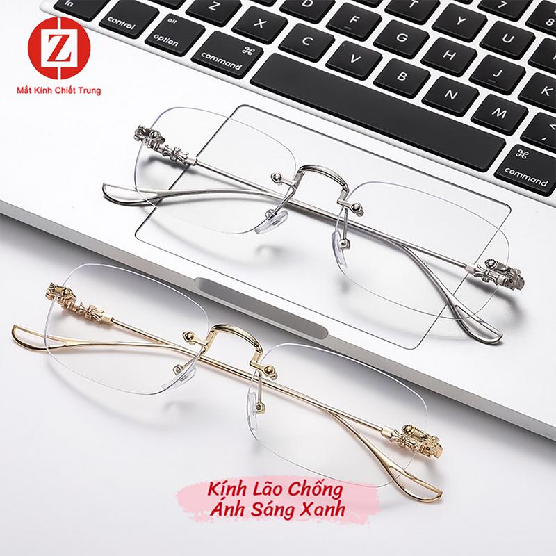   Mã H2103  Kính Viễn Thị - Kính Lão Thị Đọc Báo Xem Điện Thoại Cho Người lớn Tuổi Form Vuông Tròn 2 Màu Vàng - Bạc Sẵn Độ Lão Thị 