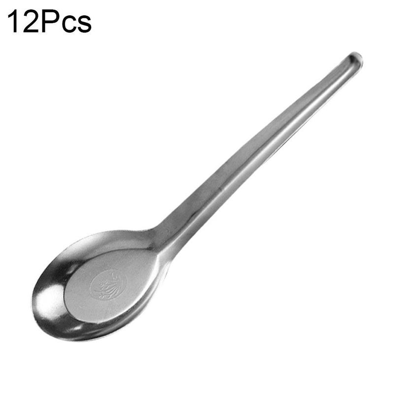 Product Introduction of Spoon 401 Stainless Steel Household Flat Bottom Eating U0Q1 16