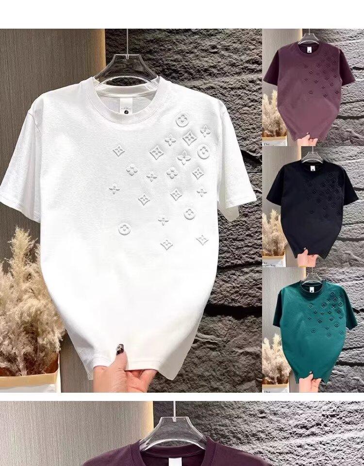 Product Introduction of Áo Thun Tay Lửng Chất Lượng Cao, Phong Cách Âu Mỹ Thích Hợp Cho Mùa Hè, Giá Cả Phải Chăng, Sang Trọng Và Thường Ngày, Thiết Kế Ba Chiều Ngực In Chữ Thép, Tay Ngắn, Dành Cho Nam Giới 2