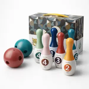 VINCLUX Mainan Anak Bowling isi 6pcs + 2 pcs Bola Plastik Premium