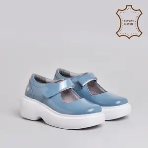 Adorableprojects - Karina Oxford Genuine Leather Blue Mirage - Sepatu Kulit
