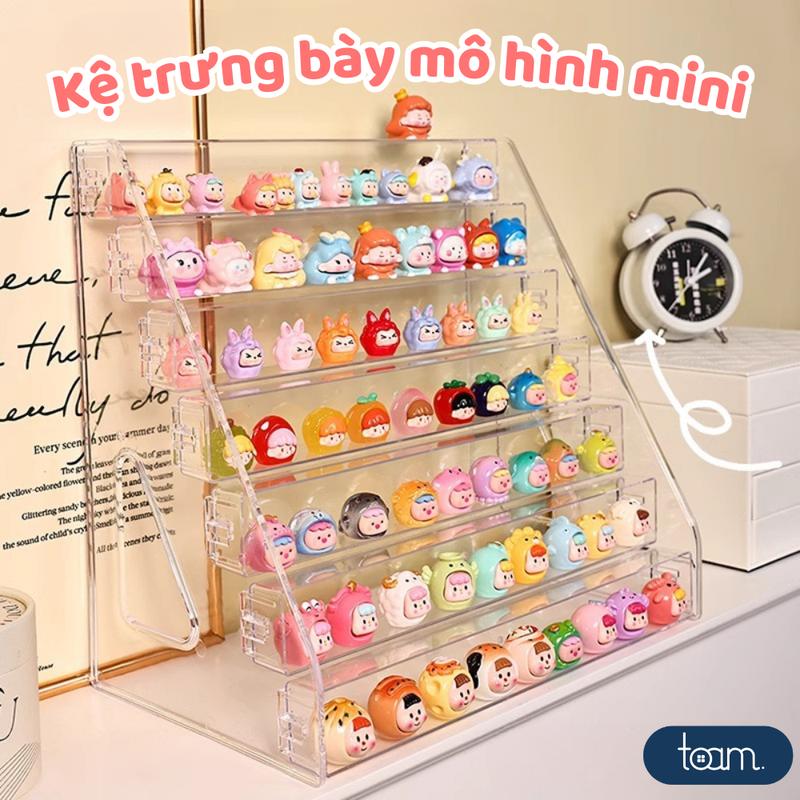 Kệ Hộp Khay Mini Đựng Mô Hình Đồ Chơi Túi Mù Hottrend Decor Bàn Học Khay Trong Suốt Đựng Mỹ Phẩm