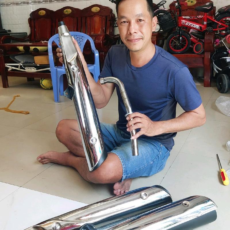 Bô Xe Máy Cổ Rời Inox 201 Gắn Cho Dòng Xe WAVE RS - WAVE A100 - WAVE BLADE - Có Bát Che Chống Nóng Phụ Kiện Tăng Hiệu Suất Xe cổ pô có dư anh em nhớ đo và cắt trước khi gắn