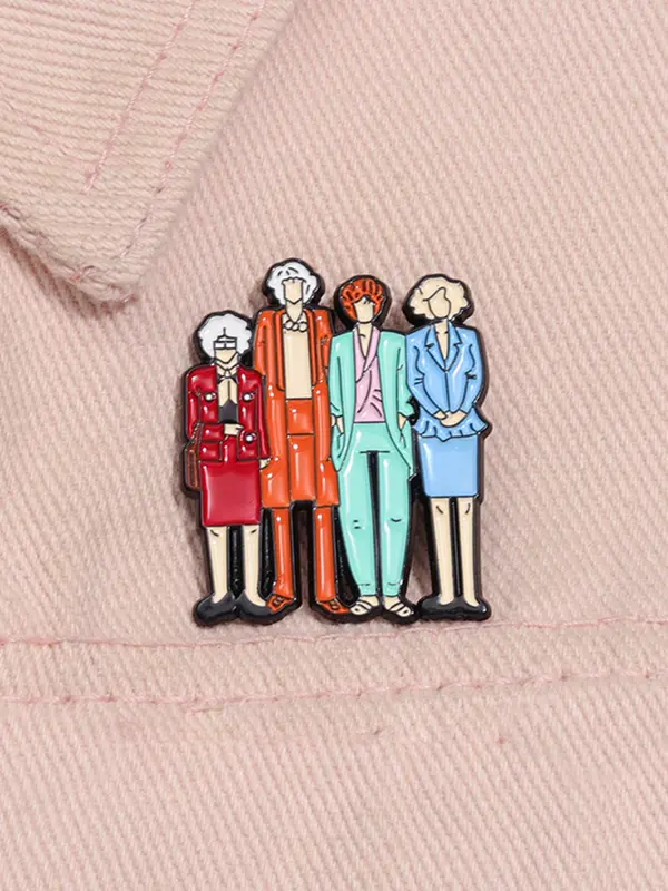 The Golden Girls Cartoon Brooch, Cute Fashion Alloy Badge for Women & Men, Enamel Pin Suitable for Backpacks, Jeans, Scarves, Hats Decoration 0
