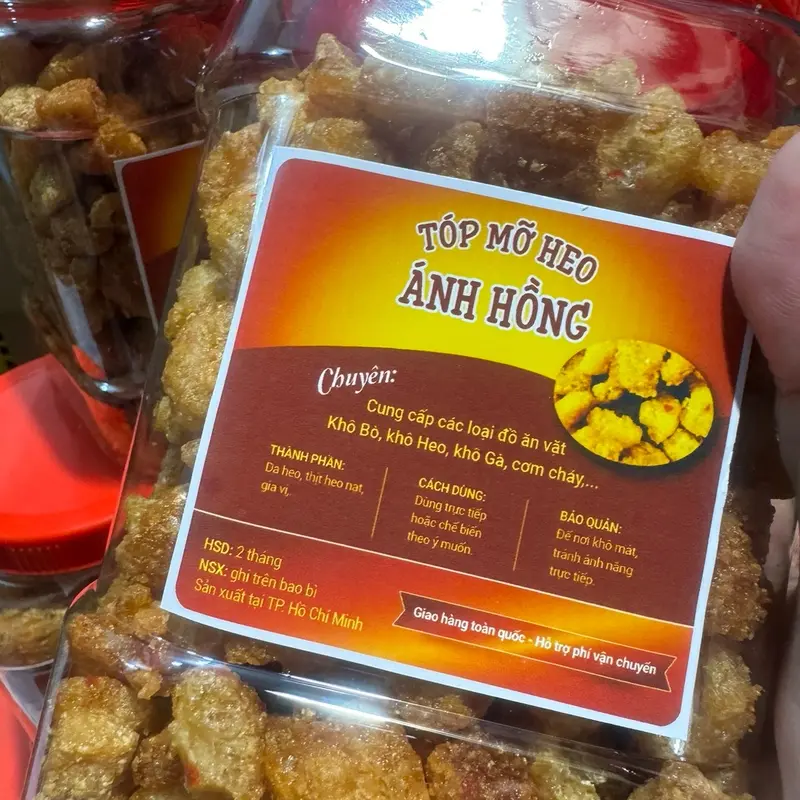 500g Top mỡ chiên giòn cháy mắm tỏi ớt thơm ngon Snack Cay 5