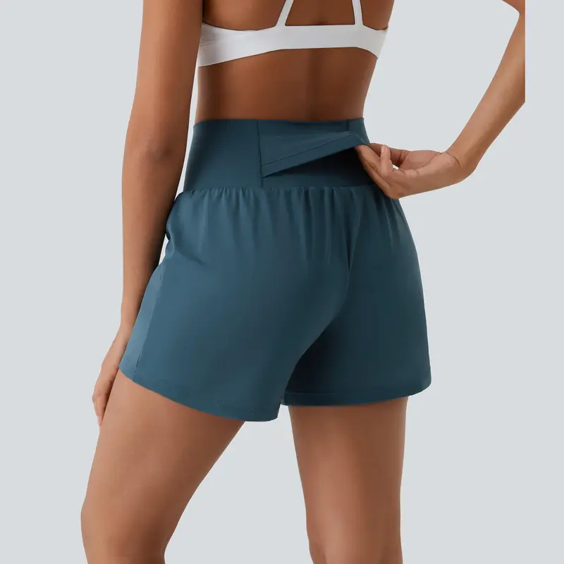 Halara Super High Waisted Back Pocket & Side Hidden Pocket 2-in-1 Yoga/Running/Cycling Shorts 5''-Longer Length, Stretchy Comfortable Fit for Gym and Casual Activities #DealDrops #Summer 1