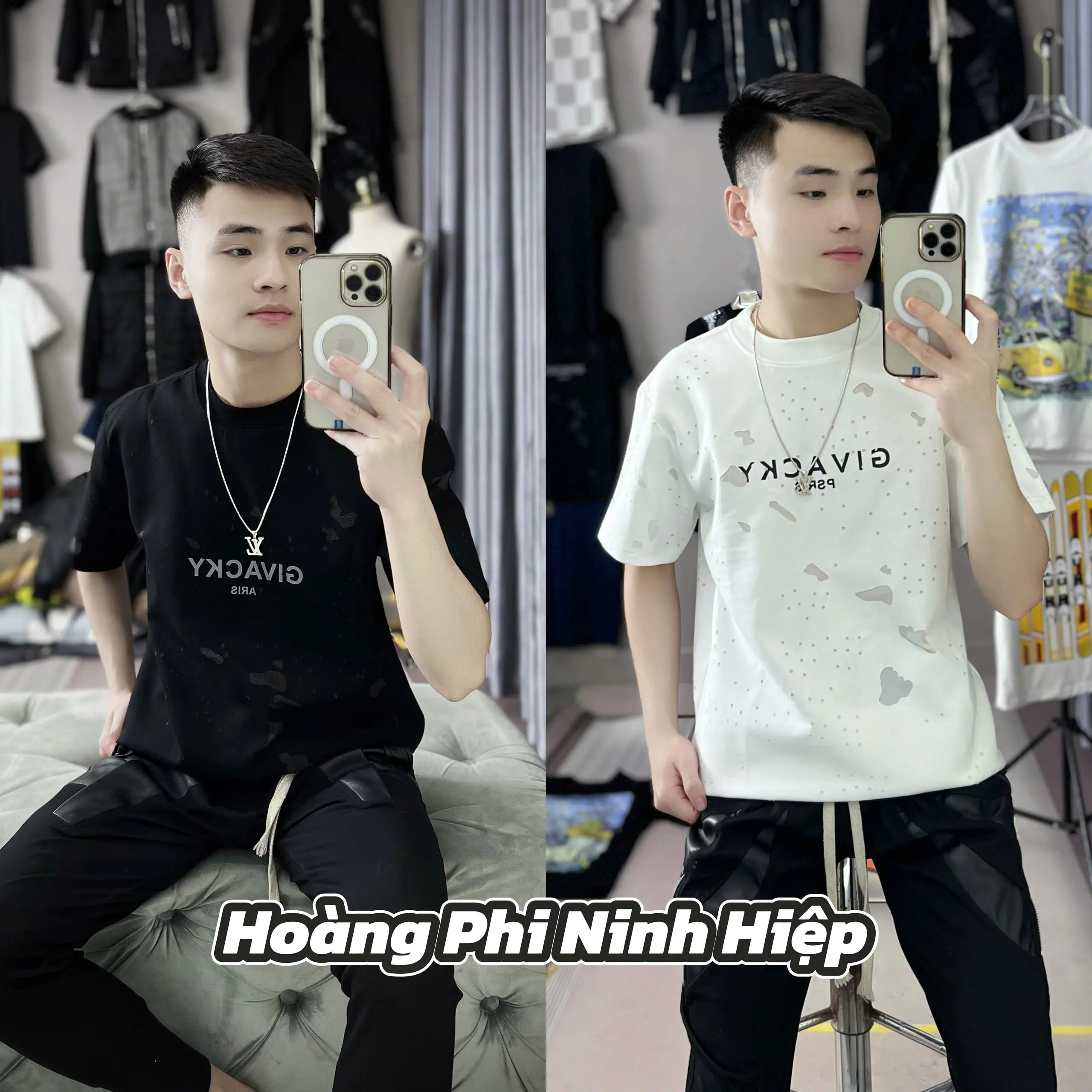 Áo Phông 003 GivC Phối Rách Chất Cotong Lạnh Siêu Cấp 2025