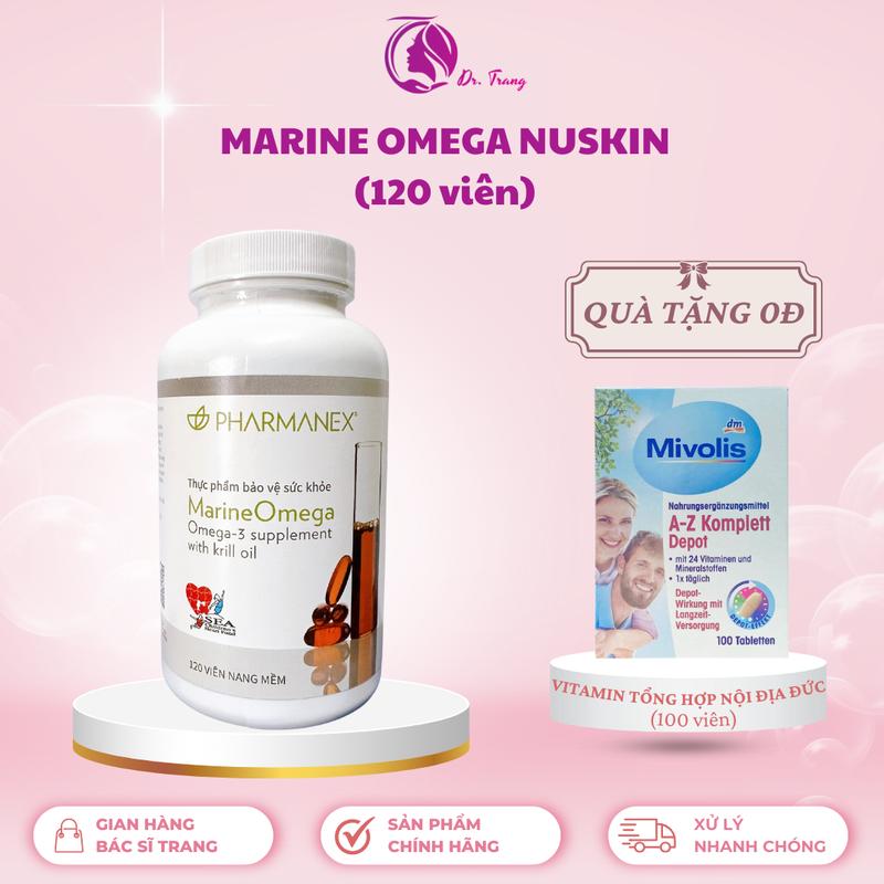 [DR TRANG] - OMEGA NUSKIN - Viên uống hỗ trợ bổ sung omega3 chứa dầu nhuyễn thể hộp 120 viên - Tặng 1 Vitamin tổng hợp AZ 100 viên