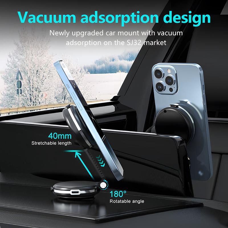 Double Side Automatic Phone Mount for Car/Mirror/Gym, Hands-Free Vacuum Cell Phone Holder, Phone Accessories for Video Recording 6
