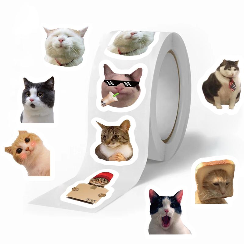 Product Introduction of Hình dán mèo Meme hoạt hình, 500 chiếc, Thích hợp cho phần thưởng học tập, đồ trang trí lớp học, hình dán khuyến khích, cho học sinh và giáo viên 5