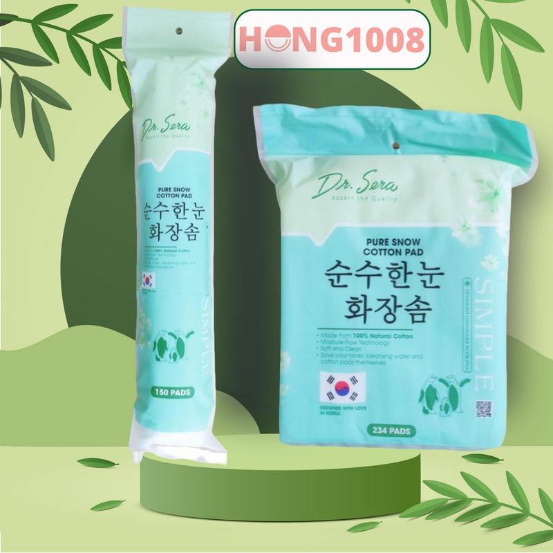 Bông Tẩy Trang Dr.Sera Pure Snow Cotton Pad 150 234 miếng Mềm Mịn Tiết Kiệm Da Nhạy Cảm Hong1008