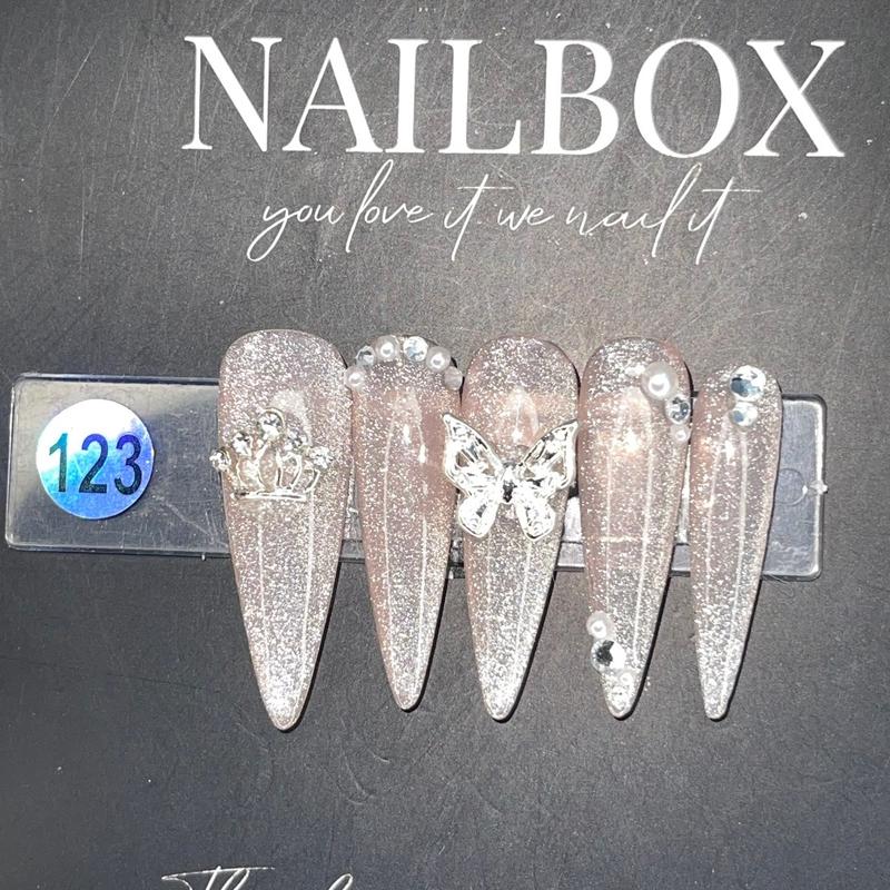 M123 Nailbox thạch mắt mèo xinh kèm keo dũa dành cho nữ 4