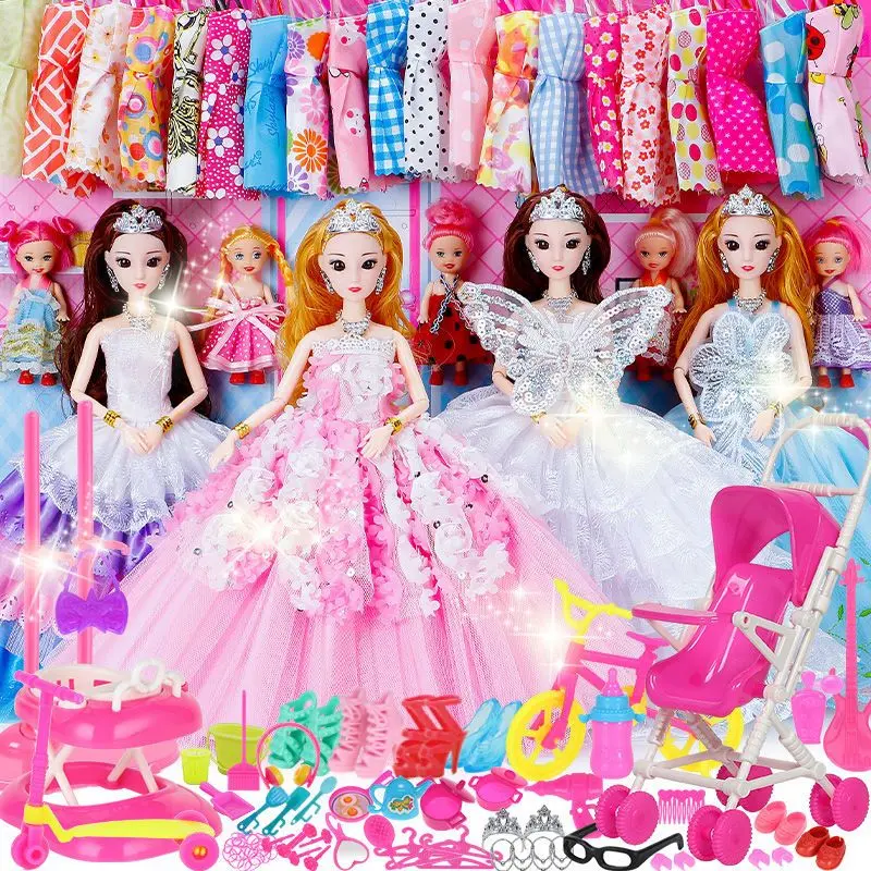 Hộp Quà Búp Bê Barbie Để Thay Quần Áo, Nhà Chơi, Bộ Váy Cưới Công Chúa, Đồ Chơi Trẻ Em, Quà Tặng Sinh Nhật Cho Bé Gái, Lâu Đài