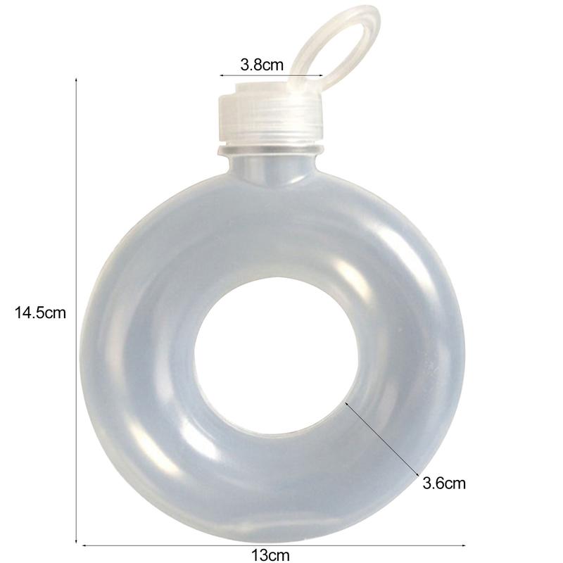 Product Introduction of Sryadgn-500ML/350ML Cute Donut Kids Water Bottle Leak-Proof Travel Cup with Handle Ring Anti Fall Transparent Drinking Bottle 0