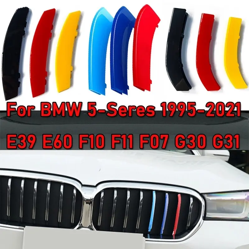 3pcs ABS Car Racing Grille Strip Trim Clip For BMW G30 F10 E60 E39 F07 F11 5 Series 2022 2021 2020 Accessories