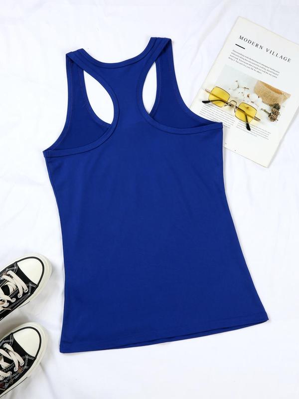 Women's Solid Round Neck Tank Top, Summer Clothes, Casual Sleeveless Crew Neck Top for Summer, Ladies Clothes for Daily Wear 4