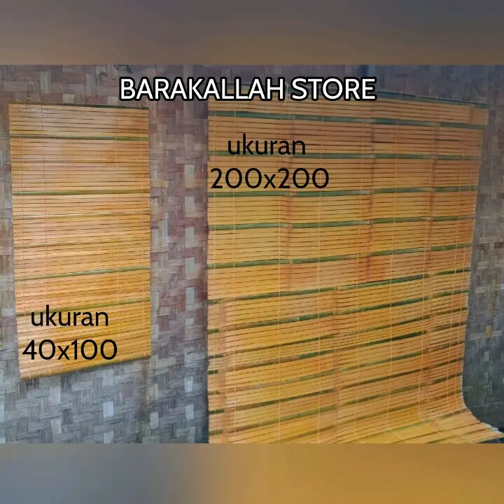 kere wide tirai bambu gulung murah / tirai bambu gulung ukuran 2x2 / tirai penutup teras rumah / tirai bambu outdoor Tahan air Tali