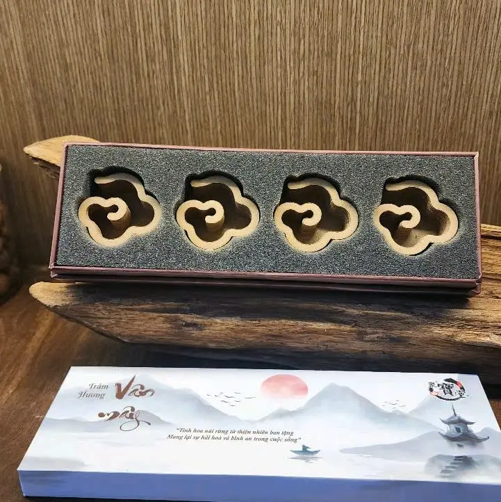 Trầm hương vân mây hoàng kim - Hộp 40 vân nutram  huong tặng kẹp