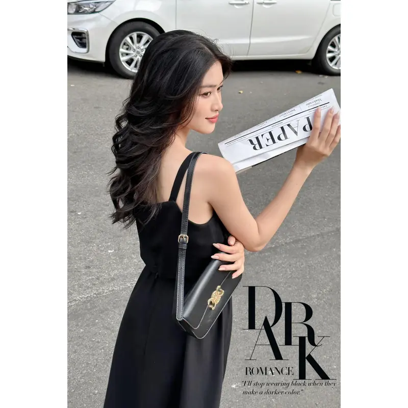 Design By MYAN Set Áo 2 Dây Croptop và Chân váy Midi Dài Dáng Xòe Có Kéo Khóa Sau Mã Avn042301 + Vvn042303 4