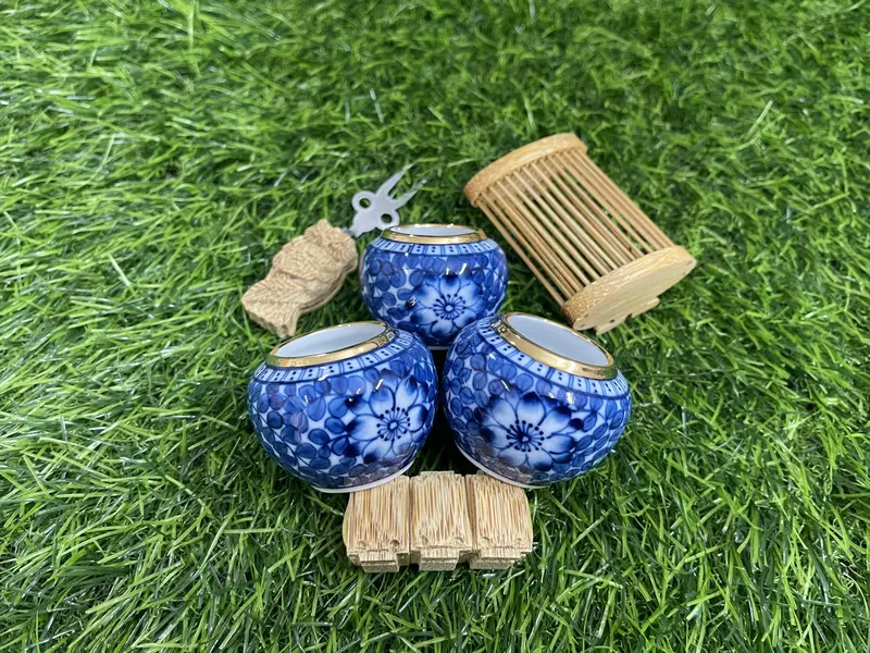 Cóng Chim Vẽ Tay  Thiên diệp  dáng chum giảm giá 1