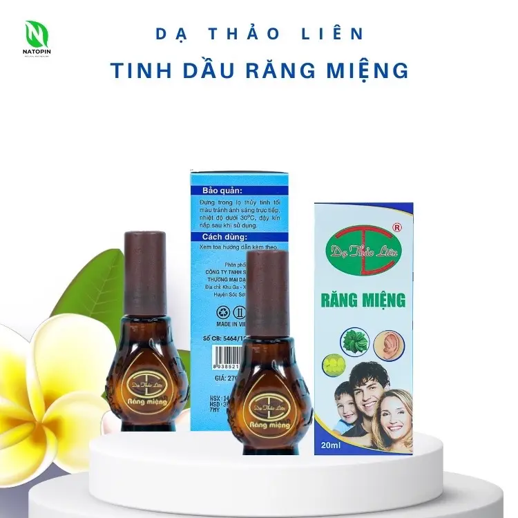 Tinh Dầu Răng Miệng Dạ Thảo Liên Trắng Răng Thơm Miệng Thảo Dược Thiên Nhiên Natopin TNRM20,… cho người lớn và trẻ em an toàn lành tính.