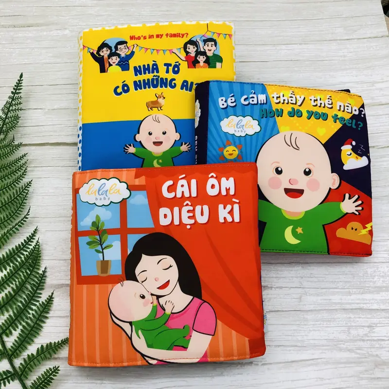 Sách vải đa tương tác cho bé Lalala Baby nhiều chủ đề hấp dẫn, kích thích đa giác quan kích thước lớn 18x18cm 6