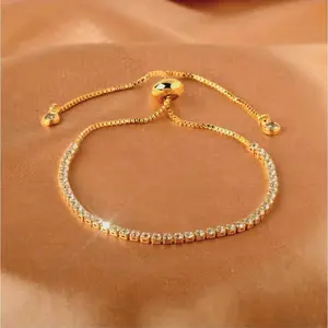 S-77 COD Gelang Tangan  Serut Titanium Full Permata Simple Anti Karat Anti Alergi Trend Fashion Perhiasan Wanita Bracelets Gold