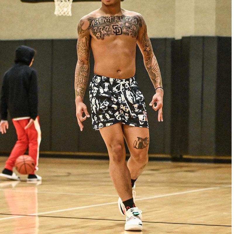 Product Introduction of American Rain Movie Character Shorts Male and Female Trendy Brand Casual Cool Quarter below the Knee Quick-Drying Breathable Pants Summer Menswear Lingerie Trouser Tropical 17
