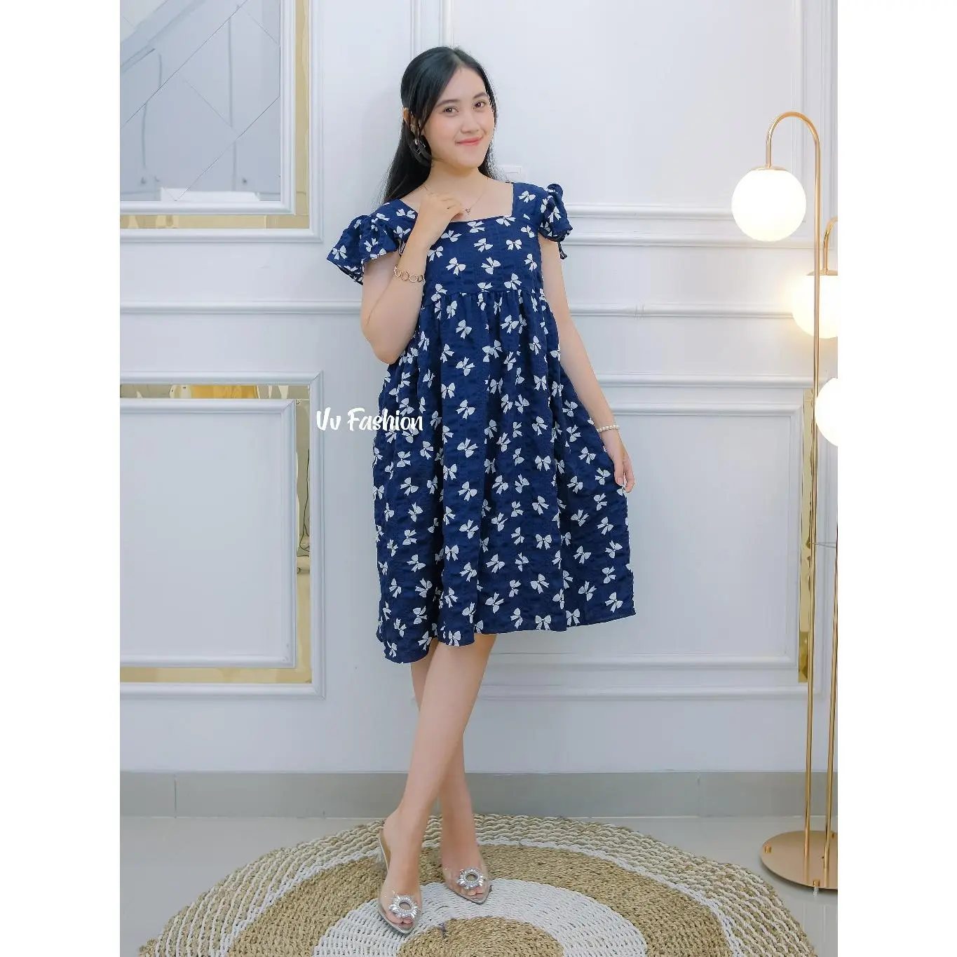 Daster Viona Busui Friendly Motif Kekinian Bahan Crinckle Premium - VV Fashion