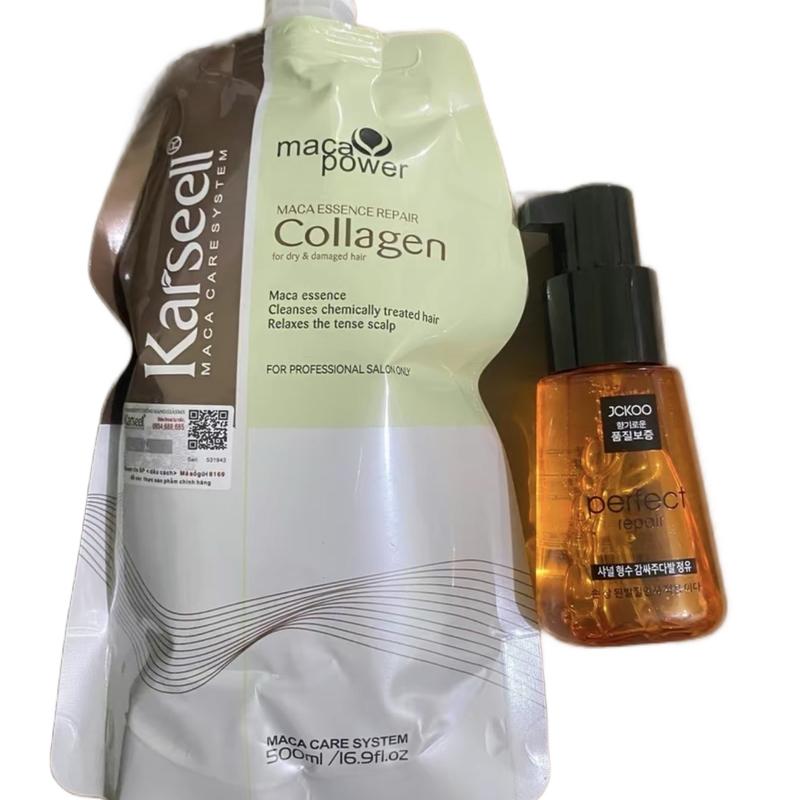 Combo Kem Ủ Xã Tóc Karseell + Serrum Dưỡng Tóc Bóng Mượt JCKOO Chăm Sóc Tóc Women Serum Nữ