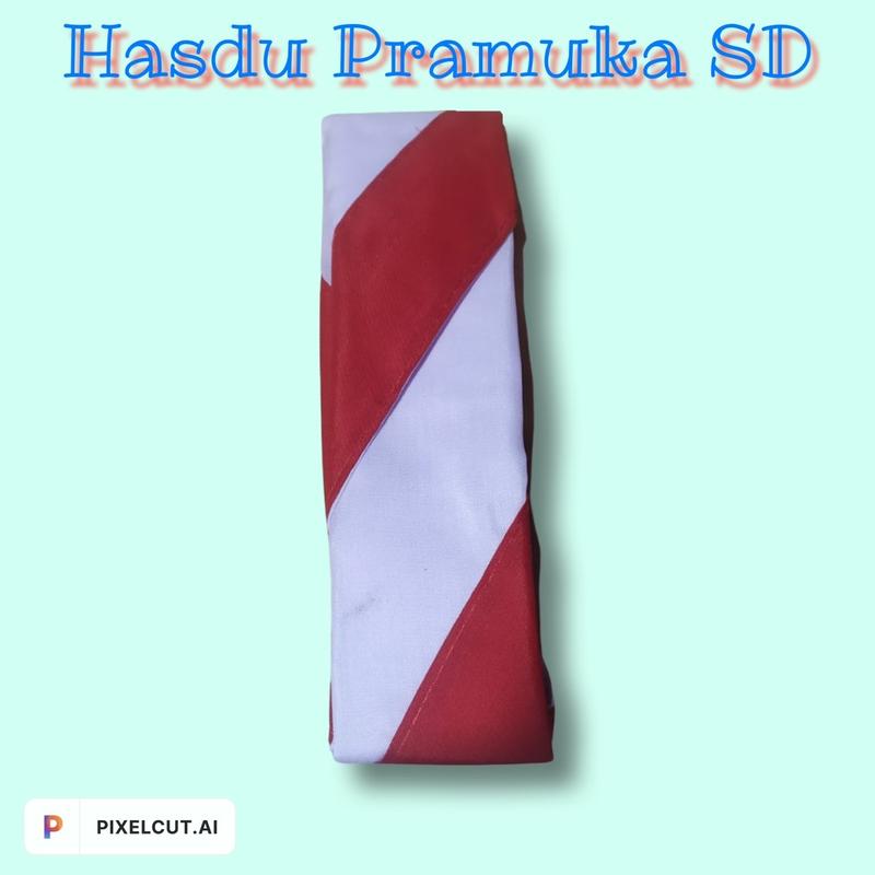 KACU / HASDUK / SETANGAN LEHER PRAMUKA UKURAN UNTUK SD Red White Cotton Silk 1