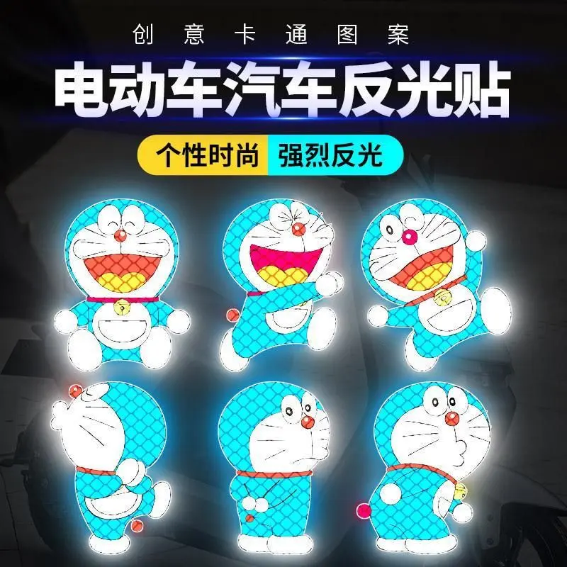 Miếng Dán Cảnh Báo Phản Quang, Xe Điện, Thiết Kế Doraemon, Miếng Dán Chống Va Đập Xe, Đồ Trang Trí Sáng Tạo, Thích Hợp Cho Thân Xe Máy, Miếng Dán Phản Quang, Đồ Trang Trí Xe Hơi Nhãn Dán Sticker
