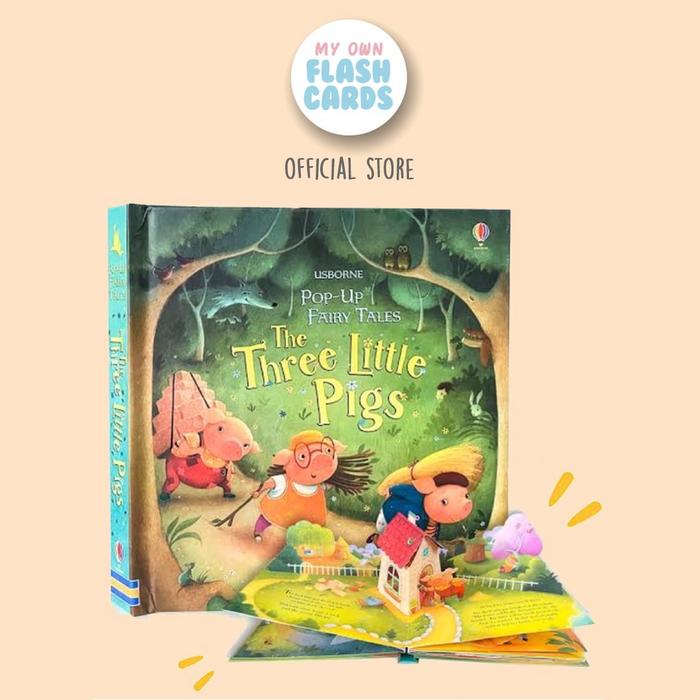 Promo Usborne Pop Up The Three Little Pigs Book Fairy Tale - Buku Pop ...