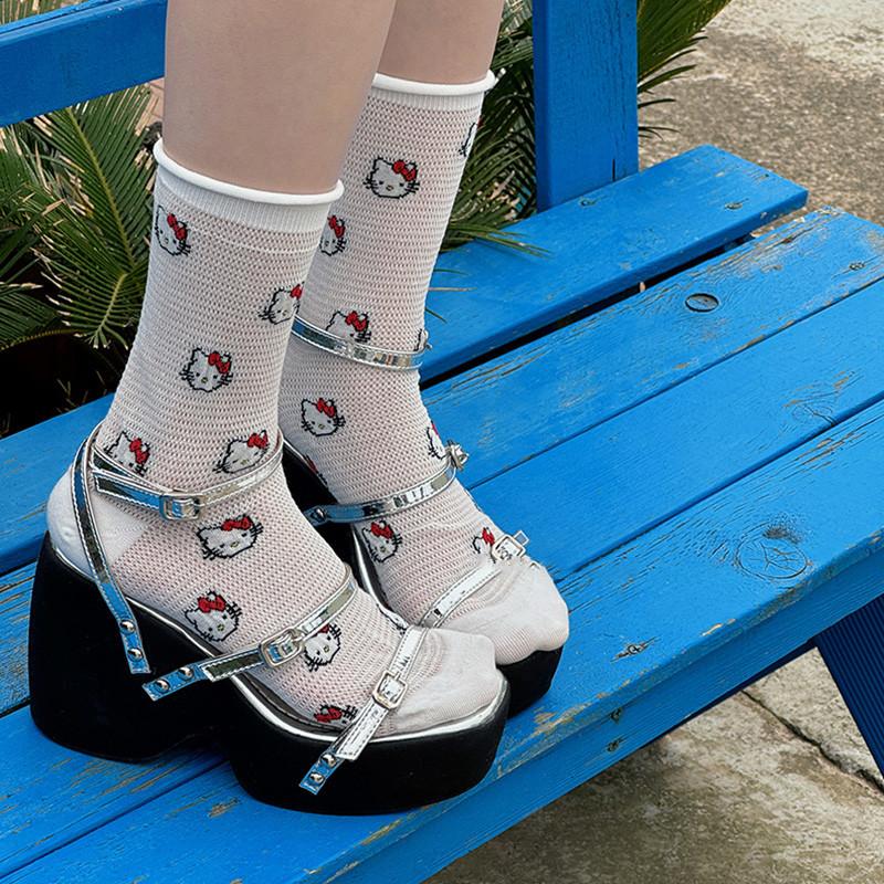 Product Introduction of Cute Kitten White Socks Simple Sweat Absorbent Breathable Stockings Fashion Accessories Girls Supplies 1