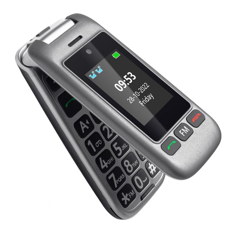 Product Introduction of INOVAGEN 4G LTE Telefon Selak Kanan Dengan Dok Pengecasan, Kunci SOS Dail Kelajuan, Bahasa Inggeris dan Cina, Paparan Dwi LCD Warna 2.4 inci, Butang Besar, Fon Besar, Telefon Sandaran Warga Emas Dibuka 48