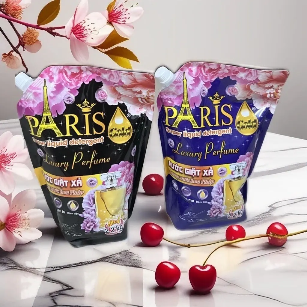 COMBO 3 TÚI Nước giặt xả Paris hương nước hoa 2.2kg - Túi nước giặt Pháp 2200ml tiết kiệm, thơm lâu Làm Sạch quần áo giặt  baby
