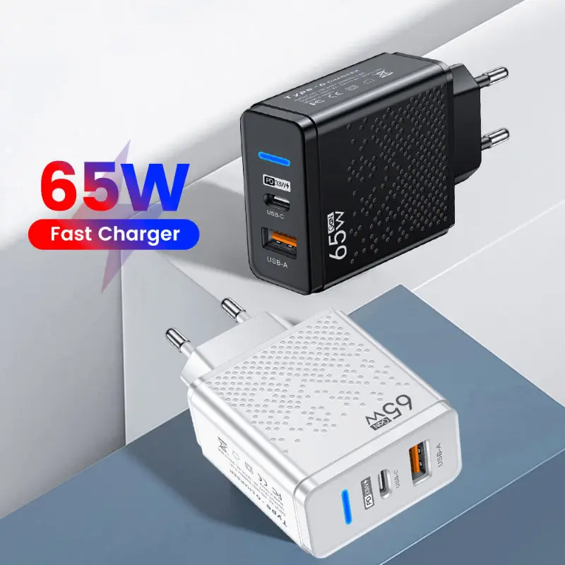 65W USB C charger PD type C fast charging wall adapter for iPhone 14 13 Xiaomi Samsung MacBook quick charge3.0 phone charger