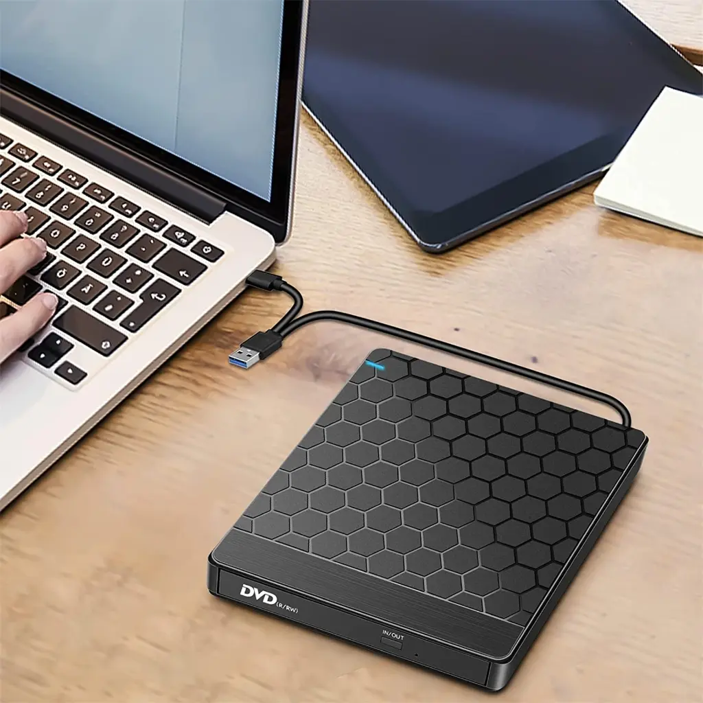 External DVD Drive with USB 3.0 /Type-C Port Card Slot Portable DVD ROM Disk Player Burners Reader Adapter