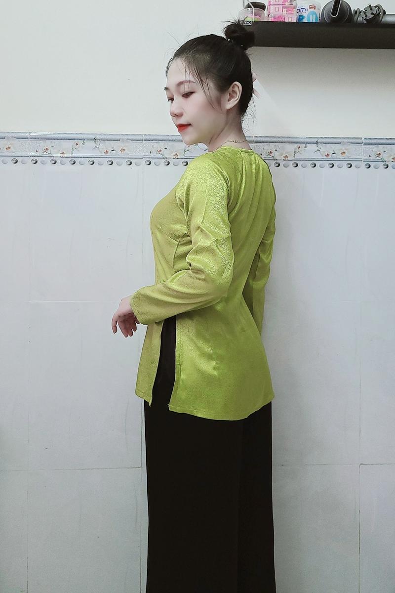 Product Introduction of Áo bà ba(không kèm quần) gấm hoa hồng nữ - Chất liệu cao cấp, tôn dáng và tôn da - Kem, Voi Women Nhung Top đồ lam [G10] 7