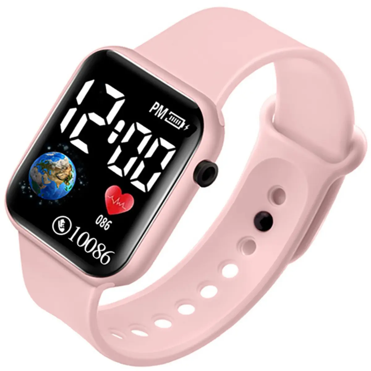 New 2024 Couple Watch Creative Earth Male and Female Students Sports Waterproof LED Electronic Watch LED Watch