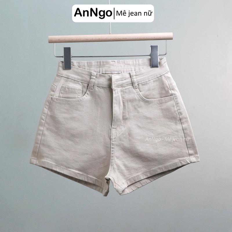 Quần short jean nữ co giãn lai kiểu chất jean cotton dày dặn Anngo - AT488 2
