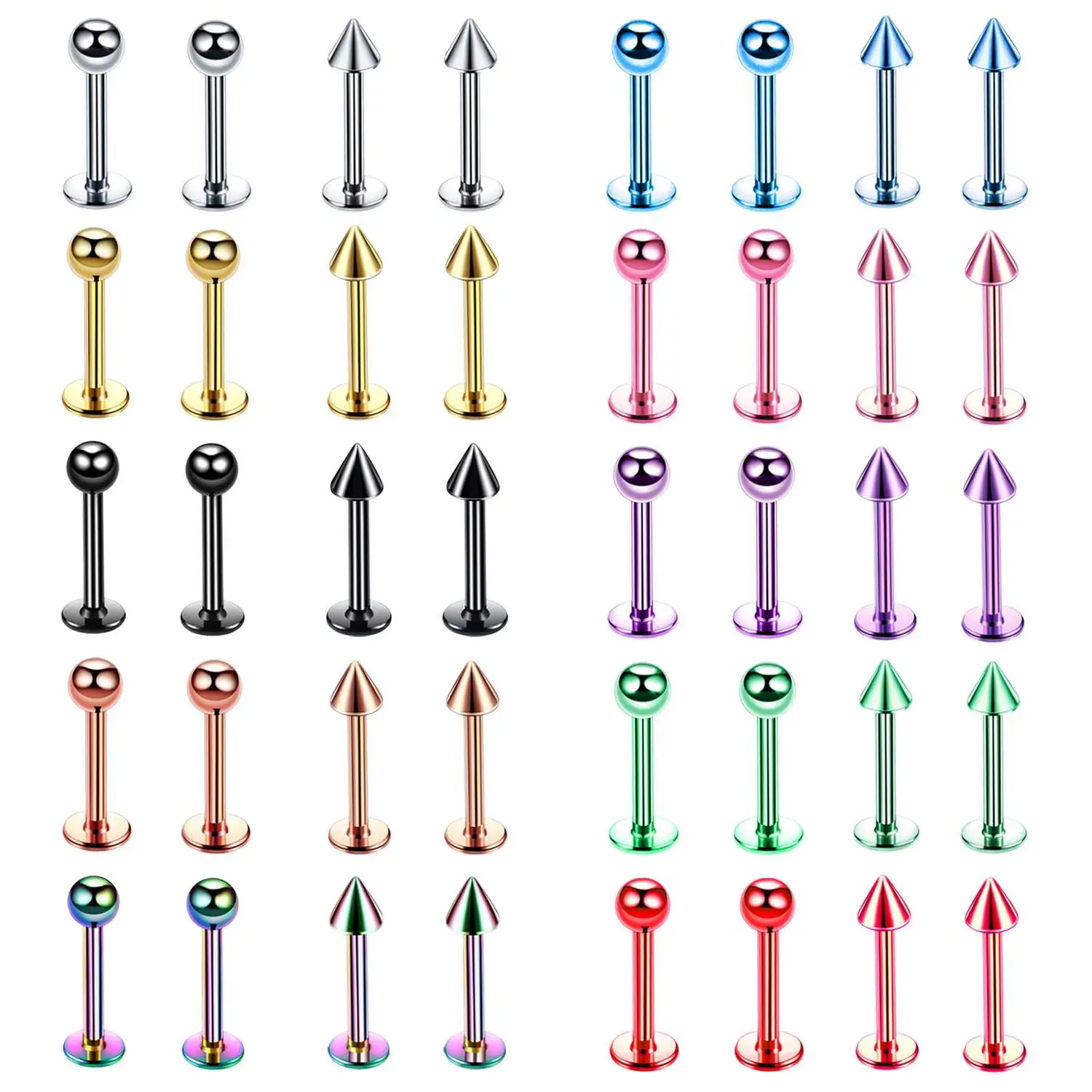 1pcs Tragus Helix Labret Lip Piercing Cartilage Earrings Stud 16G 3mm Ball