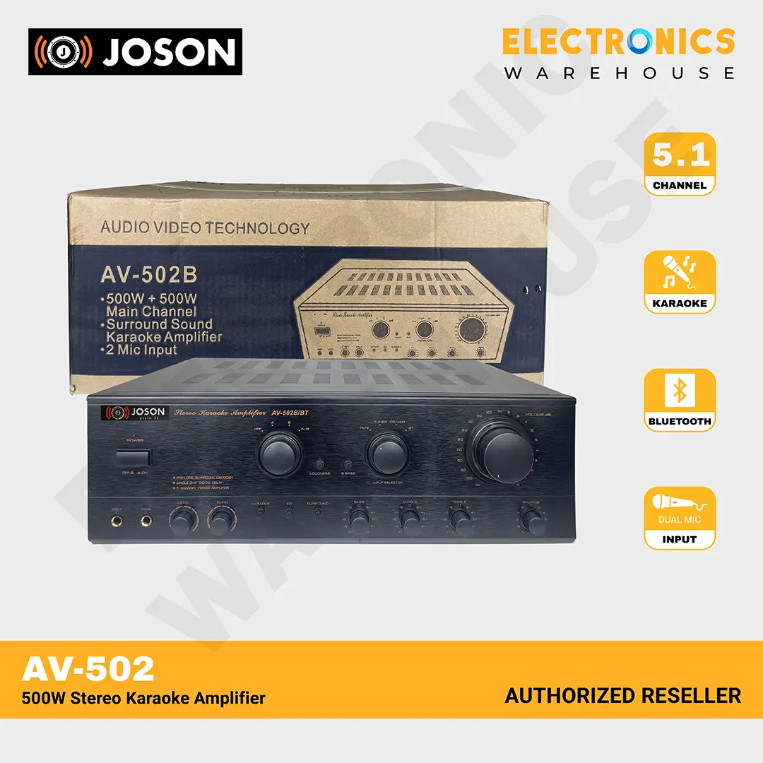 Joson AV-502B 500W Stereo Karaoke Amplifier Audio Smartphone