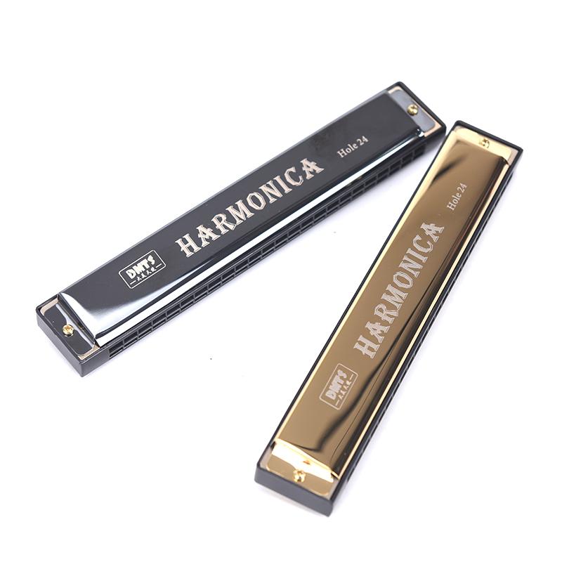 [TTAA] 24 Hole Key Of C Play Harmonica Tremolo Harmonica Mouth Organ Double Row Blues 2