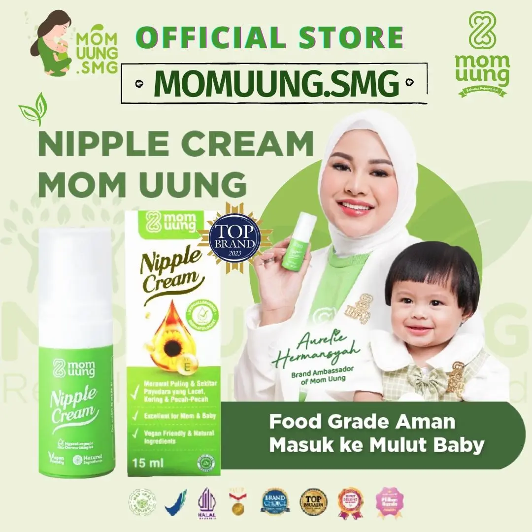 MOM UUNG NIPPLE CREAM FOOD GRADE / MOMUUNG KRIM PUTING NATURAL PRODUCT (15 ml)