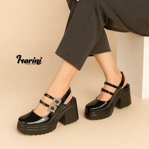 Sepatu Docmart Marry Jane Shoes Wedges Pesta Wanita Kasual Loafers Korean Style H9004