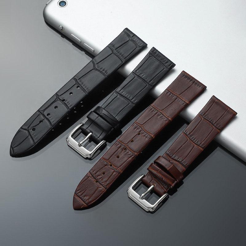 {DA NHẬP XỊN} Dây đồng hồ da bò 2 lớp slim BO-55 vân cá sấu nhiều size 12 14 16 18 20 22mm Đen Nâu