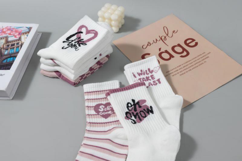 Product Introduction of Pink Socks Mid-Calf Autumn and Winter Ins Tide Versatile Mori Cotton Online Celebrity College Style Cute Sport Long Socks 7