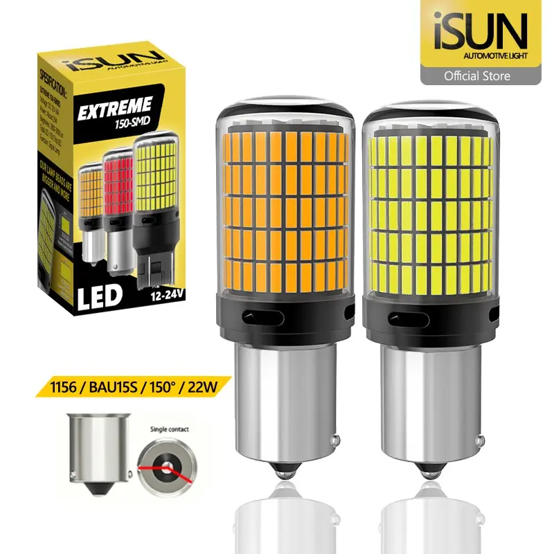 iSUN 150-Extreme Series Lampu LED Sein Mundur 1156 BAU15S DC12-24V/22W 1